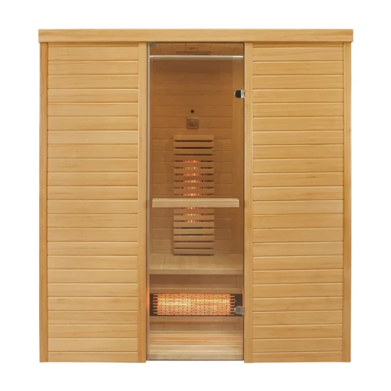 Sauna a infrarossi a spettro completo in legno di cicuta per interni